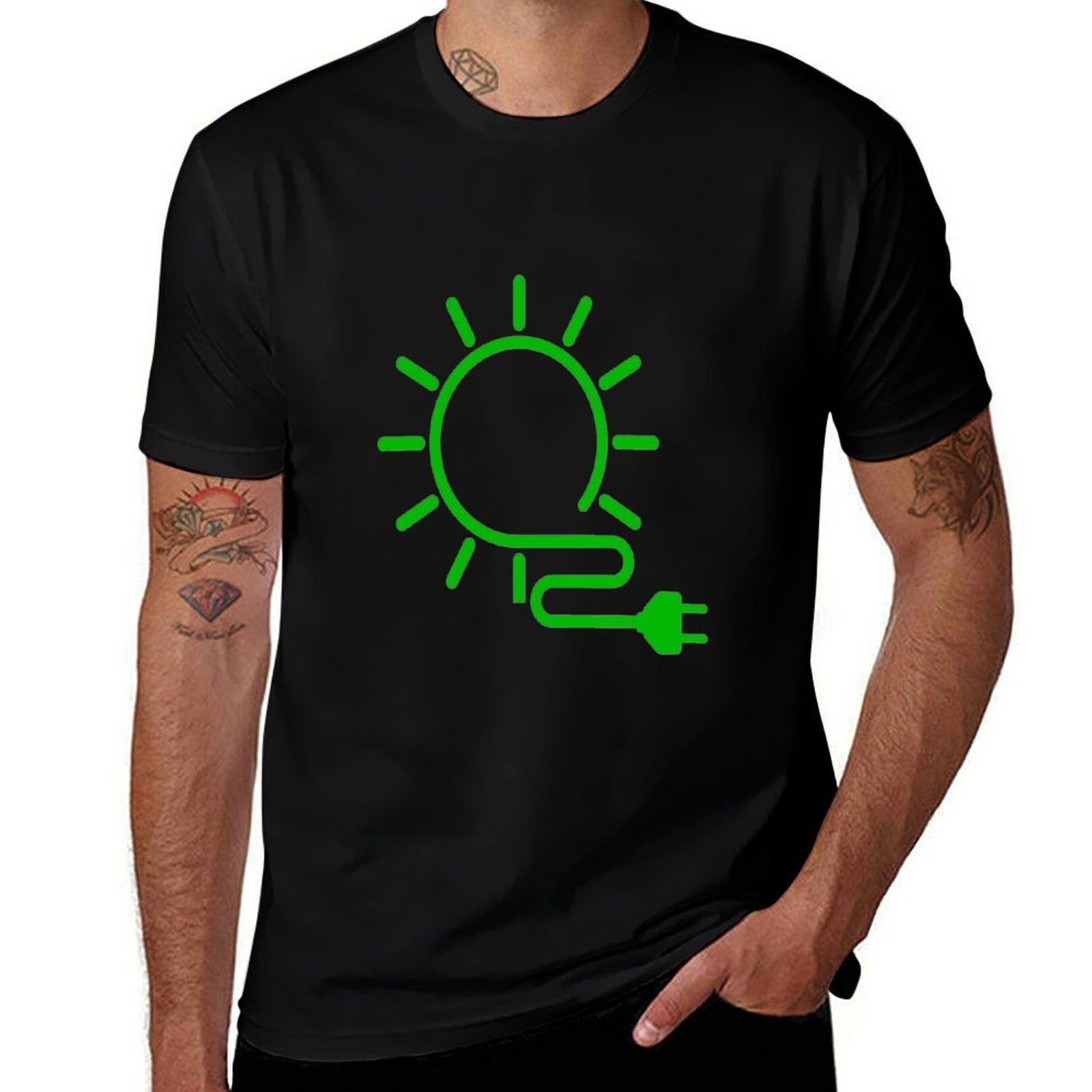 Renewable Energy In China - Hernieuwbare energie Zonne-energie Zonne-T-shirt Kunstpatroon Bedrukte