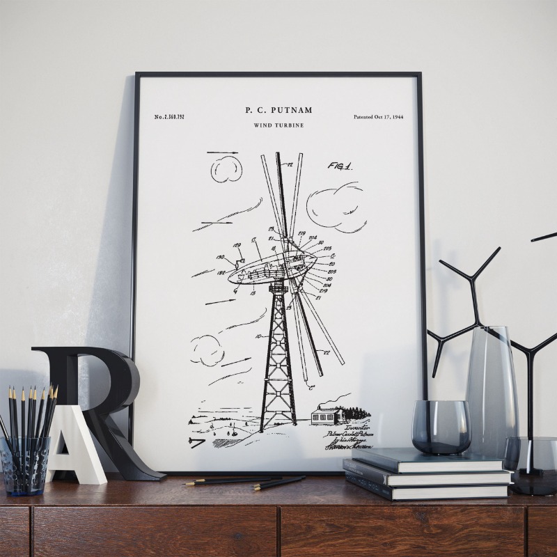 Windturbine Patent Poster Prin - Oil Is Renewable Energy recensie en prijs